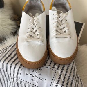 Anya Hindmarch White Sneakers with Tan Soles